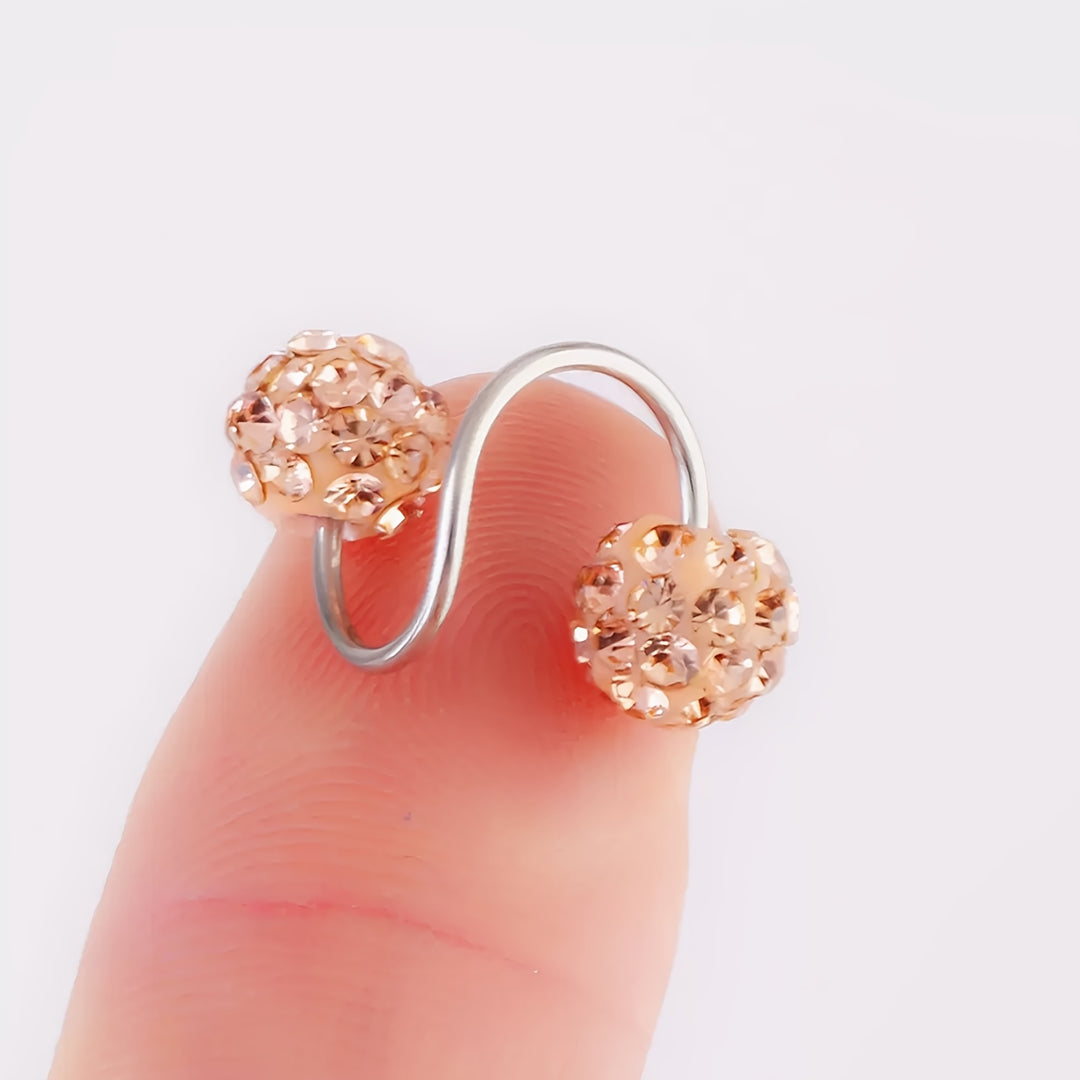 Sparkling Double Sphere Stud Earrings