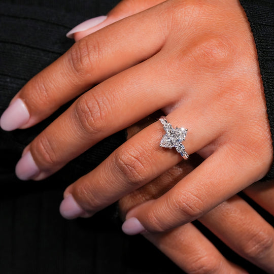 Elegant Marquise Cut Cubic Zirconia Ring