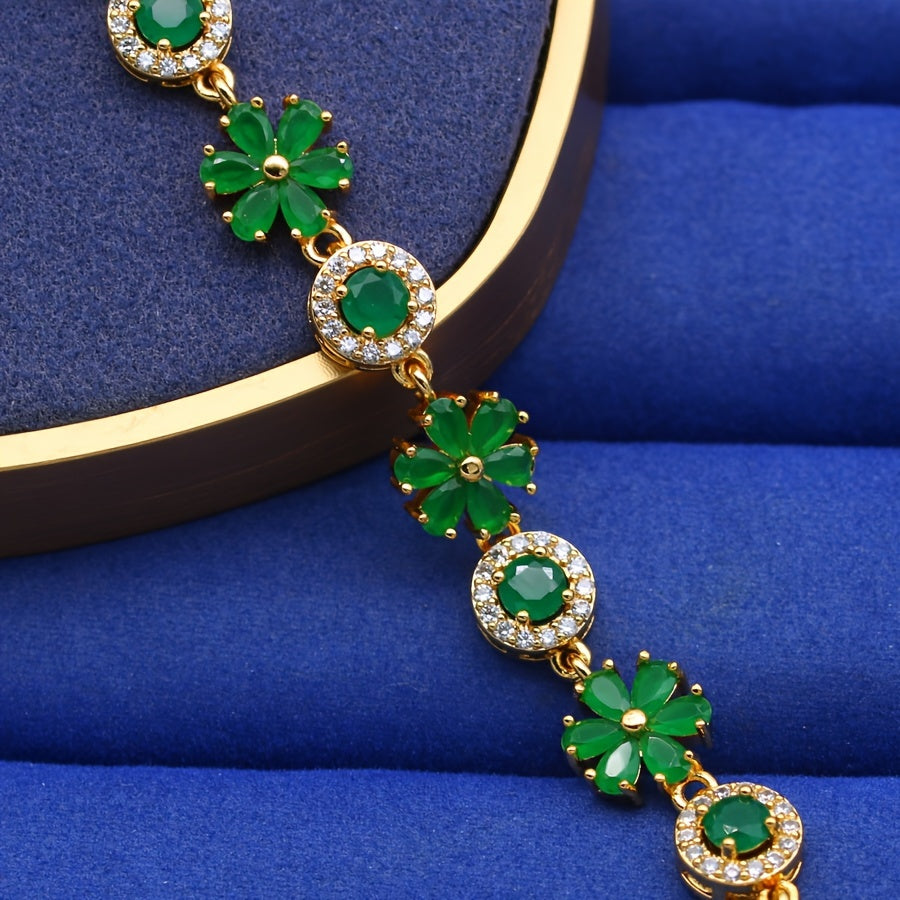 Elegant Flower Link Chain Bracelet