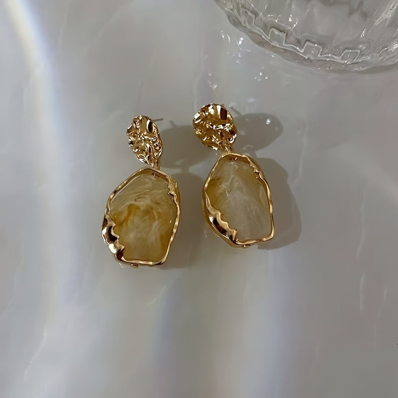 Irregular Geometric Resin Dangle Earrings