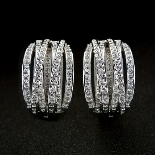 Women’s Hoop Earrings with Cross Design