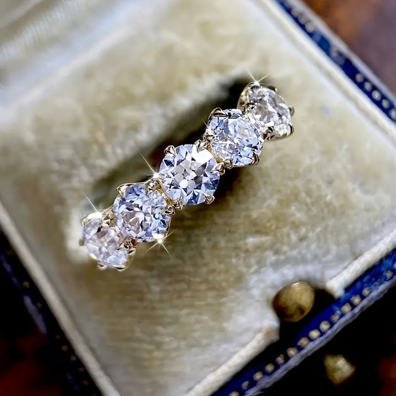 Sparkling Gold-Tone Promise Ring