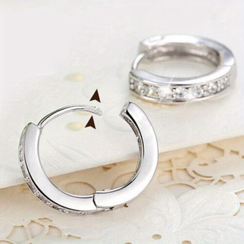 Elegant Zirconia Hoop Earrings