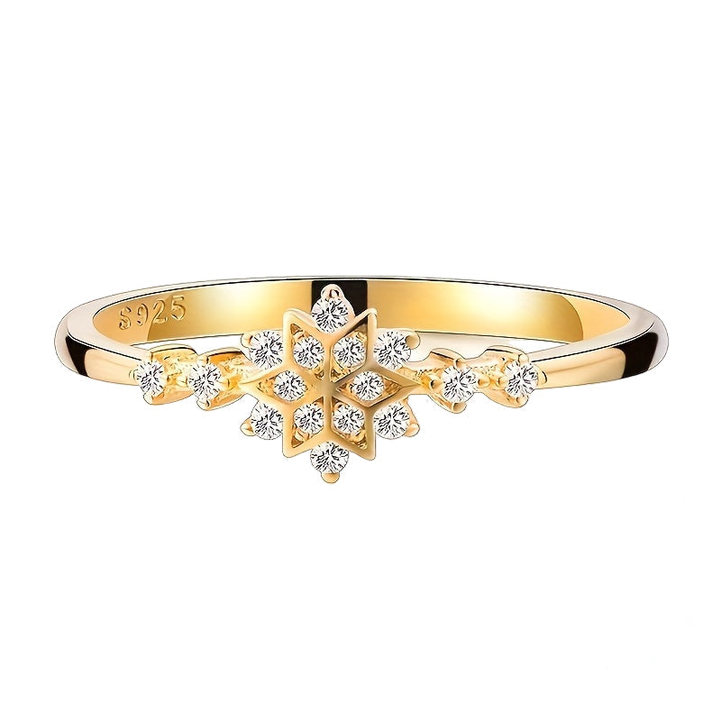 Timeless Zirconia Snowflake Ring