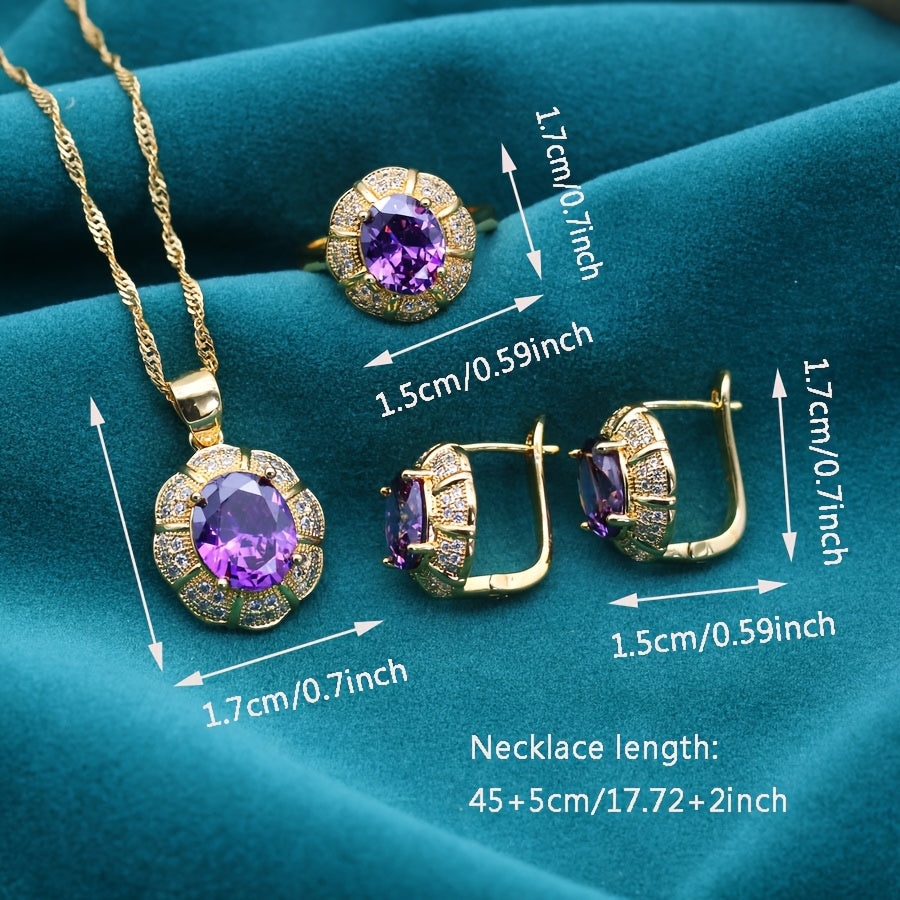 Elegant Multi-Color Cubic Zirconia Set