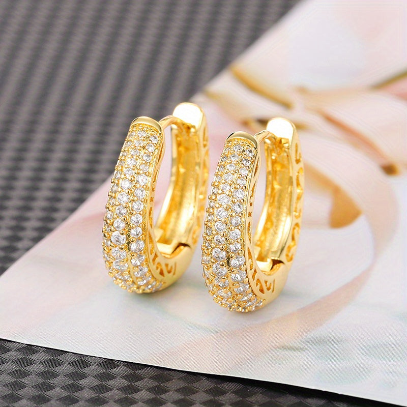 Sparkling Cubic Zirconia Hoop Earrings
