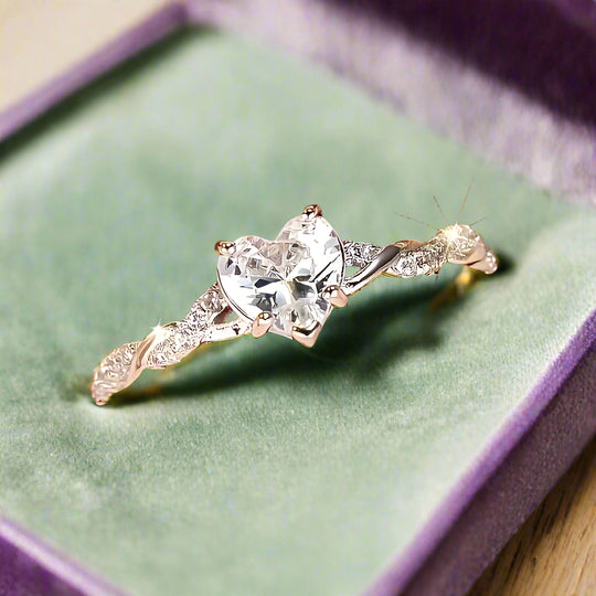 Heart Zirconia Twist Ring