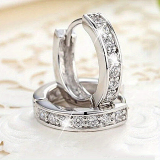Elegant Zirconia Hoop Earrings