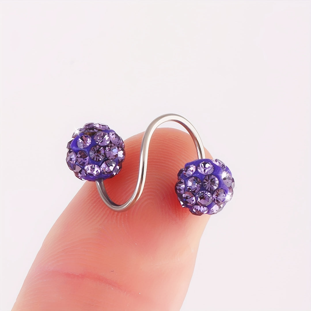 Sparkling Double Sphere Stud Earrings