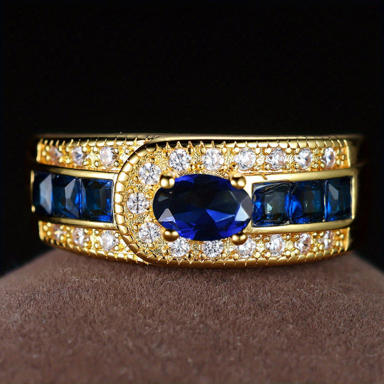 Vibrant Inlaid Zirconia Band Ring