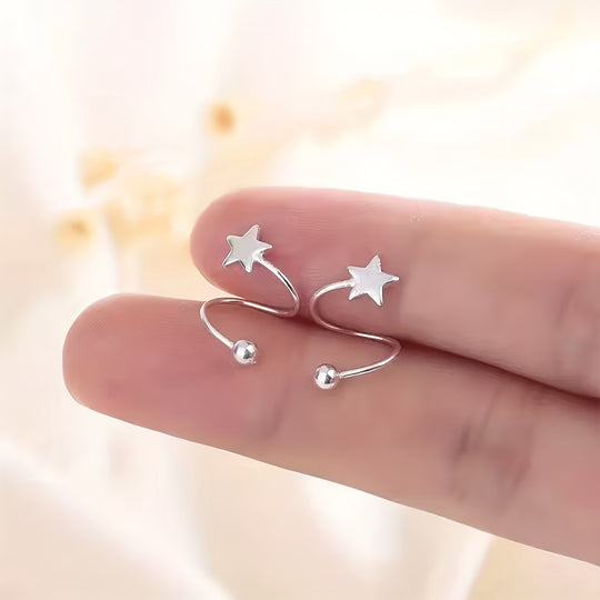 Chic Heart Screw Back Spiral Earrings