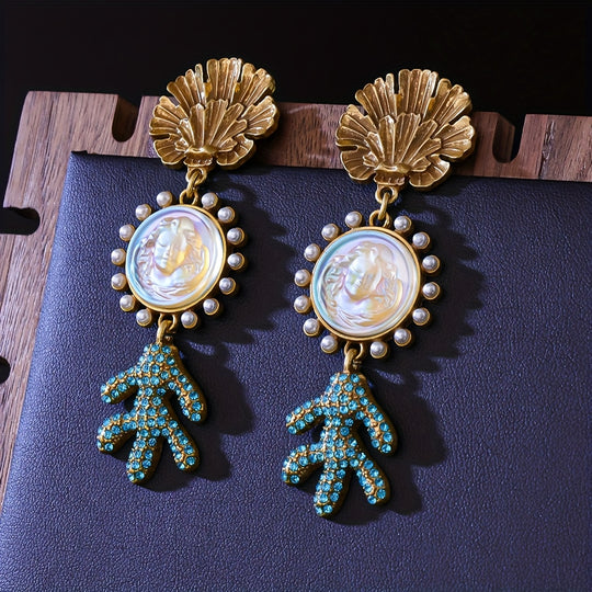Trendy Shell & Cactus Earrings