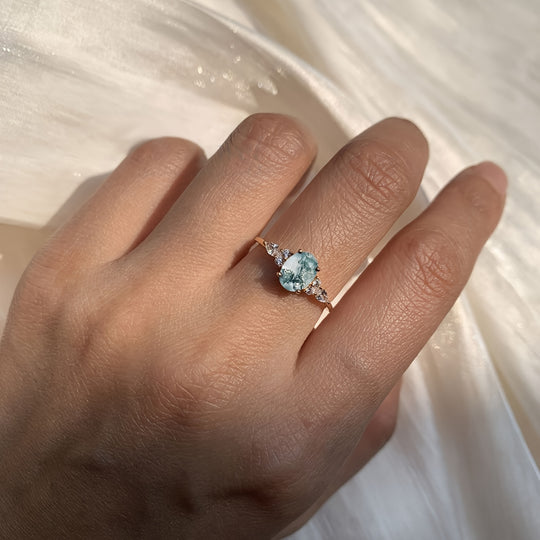 Elegant Moss Agate Ring