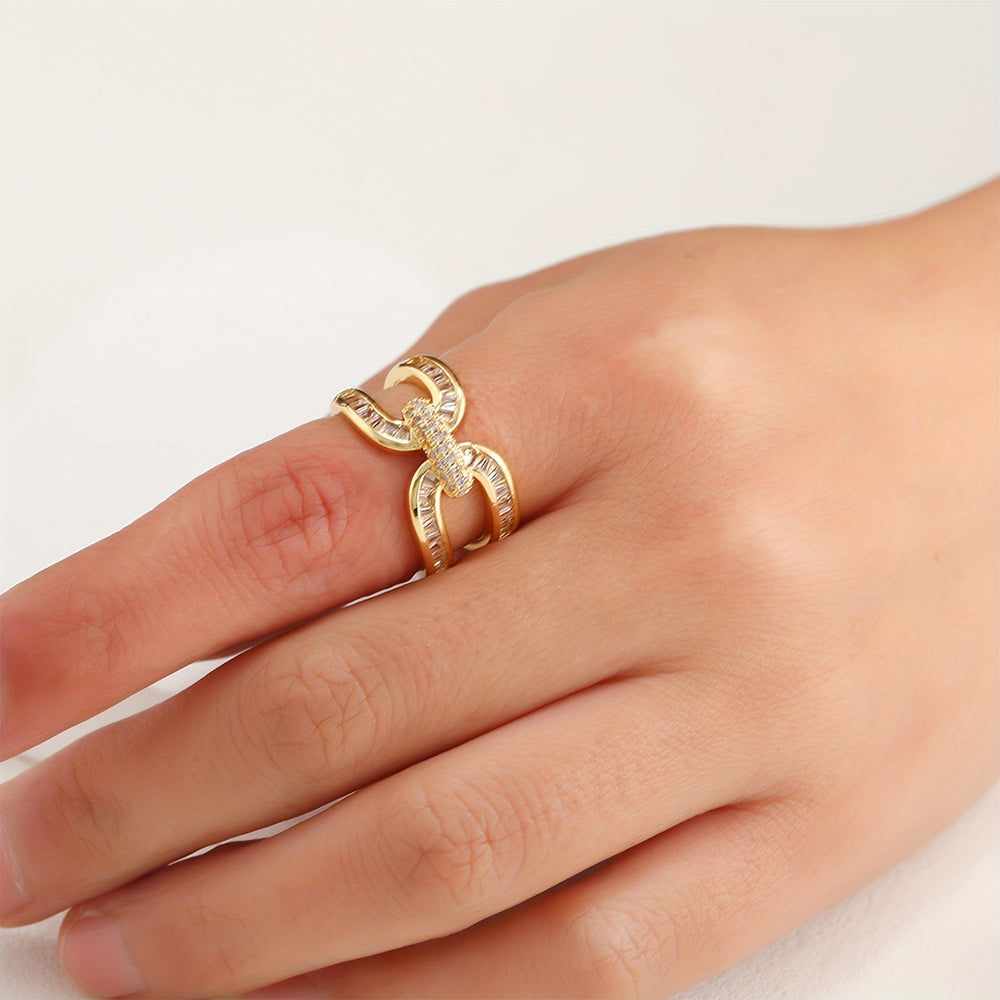 Elegant Cubic Zirconia Open Ring