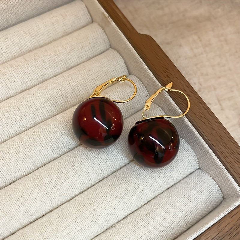 Round Resin Dangle Earrings