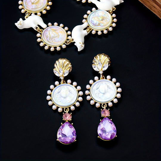 Exquisite Face Teardrop Earrings