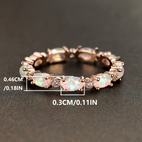 Elegant Oval Opal Zirconia Women’s Ring