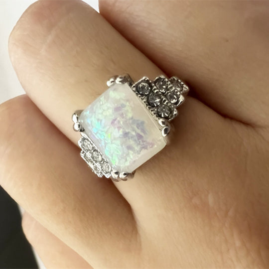 Sleek Classic Inlaid Gem Ring
