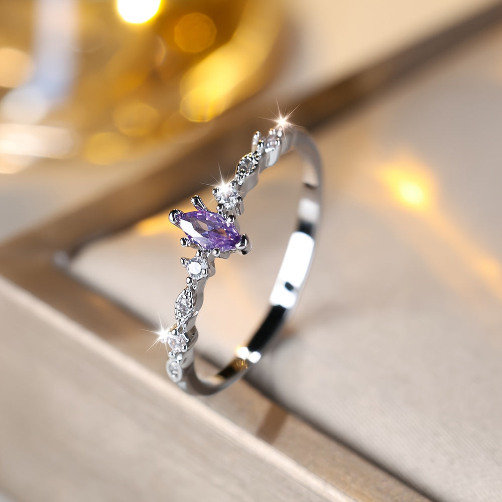 Elegant Blue Zirconia Ring