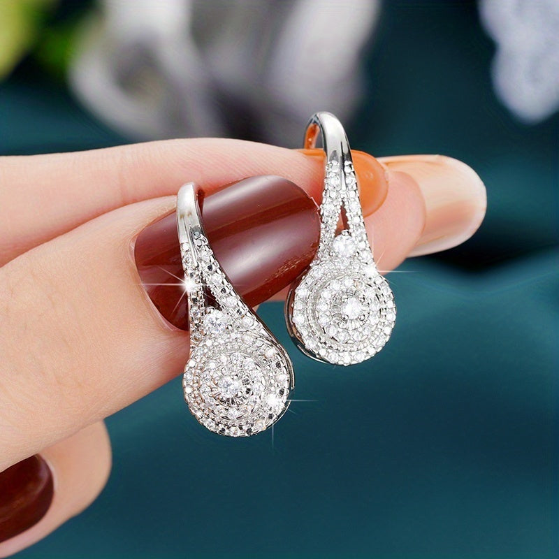 Elegant Cubic Zirconia Drop Earrings
