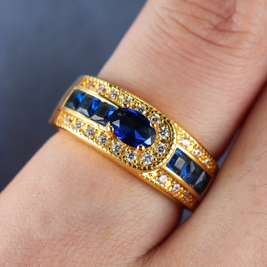 Vibrant Inlaid Zirconia Band Ring