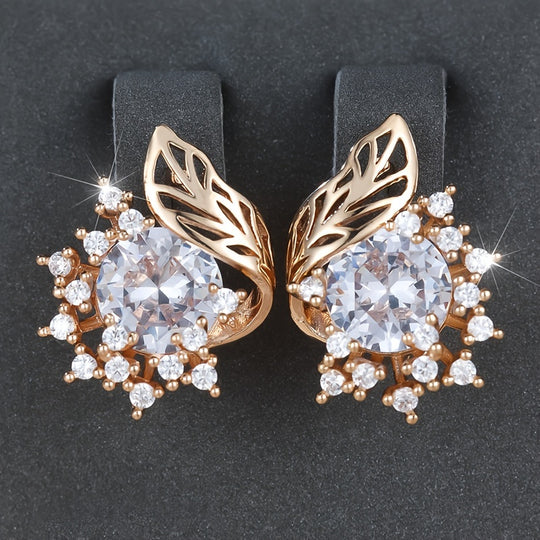 Luxurious Round Cubic Zirconia Earrings