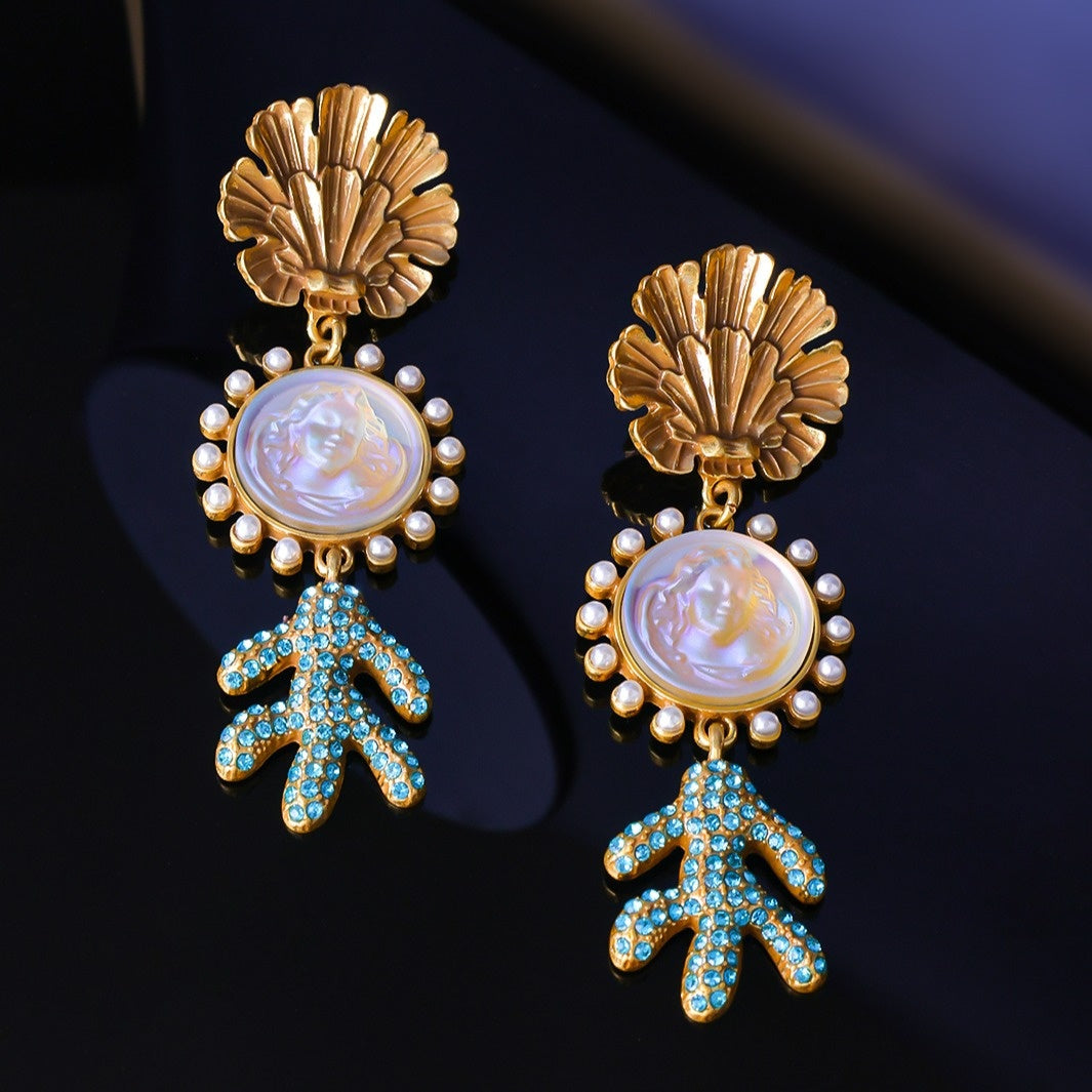 Trendy Shell & Cactus Earrings