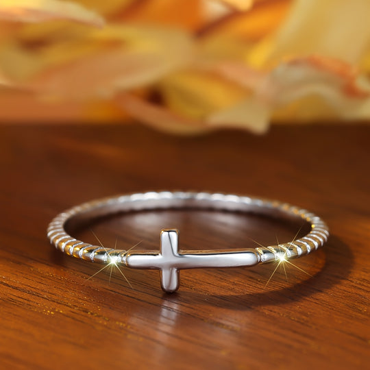 Minimalist Cross Ring
