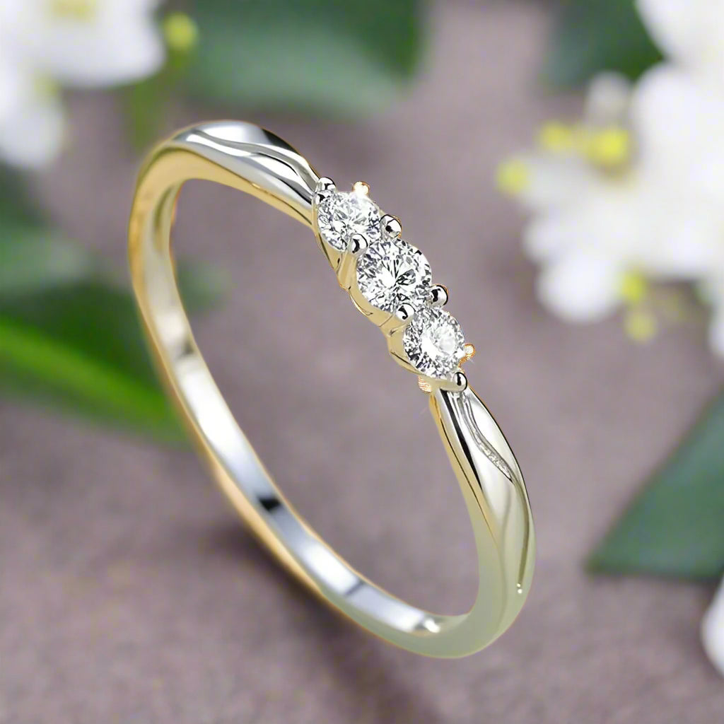 Simple White Zirconia Ring