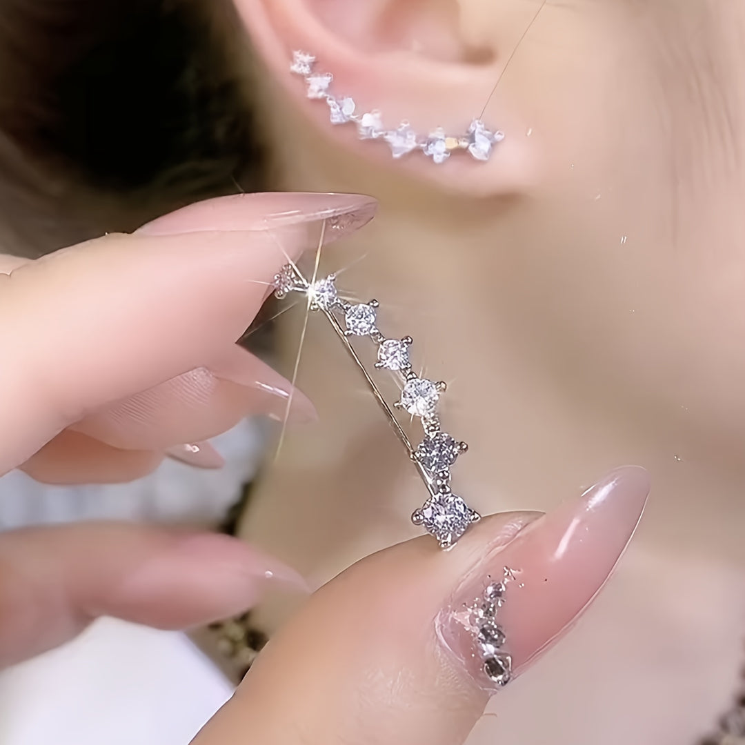 Stylish Seven Stone Design Earrings