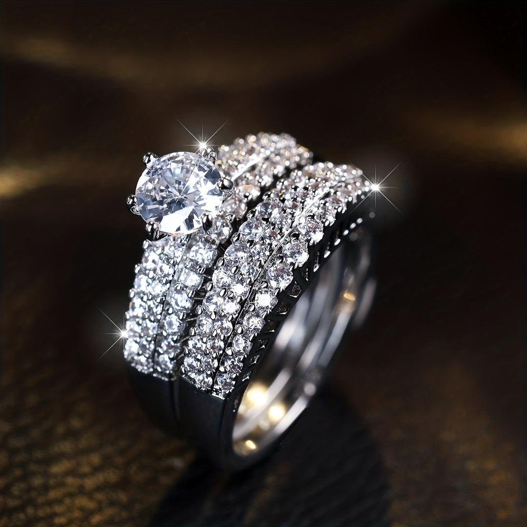 Minimalist White Zirconia Ring Set