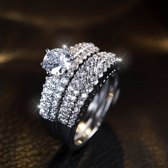 Minimalist White Zirconia Ring Set