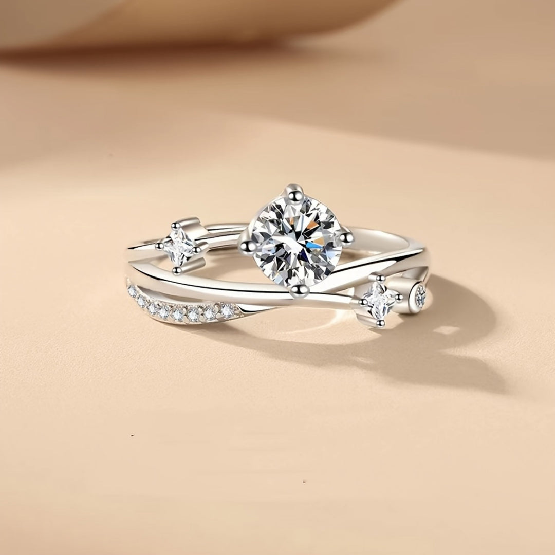 Stylish Adjustable Zirconia Ring
