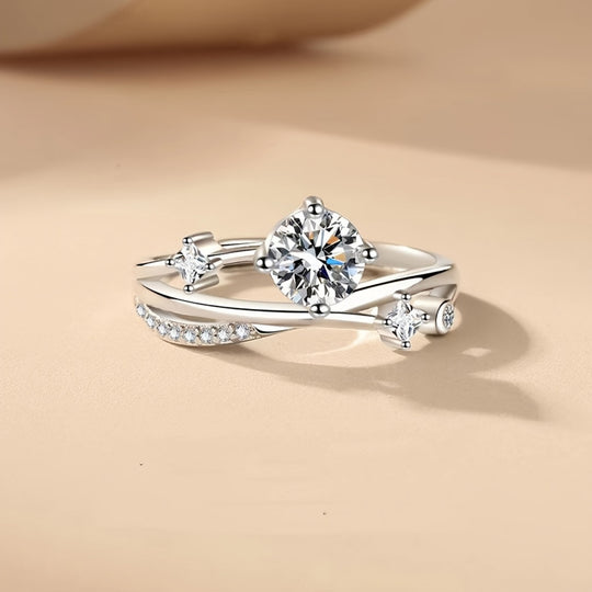 Stylish Adjustable Zirconia Ring
