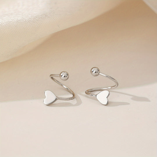 Chic Heart Screw Back Spiral Earrings