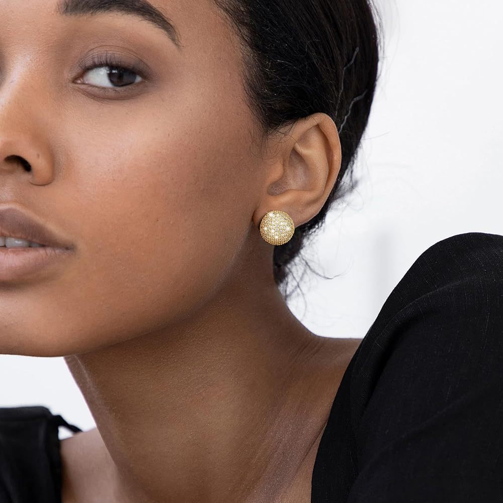 Exquisite Zirconia Spherical Stud Earrings
