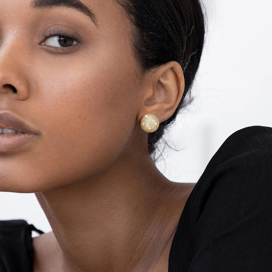 Exquisite Zirconia Spherical Stud Earrings