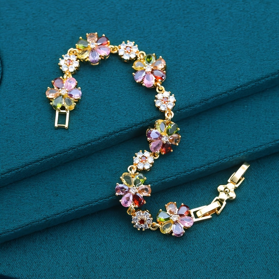 Elegant Timeless Colorful Zirconia Bracelet