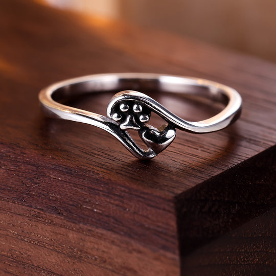 Simple Heart & Paw Ring