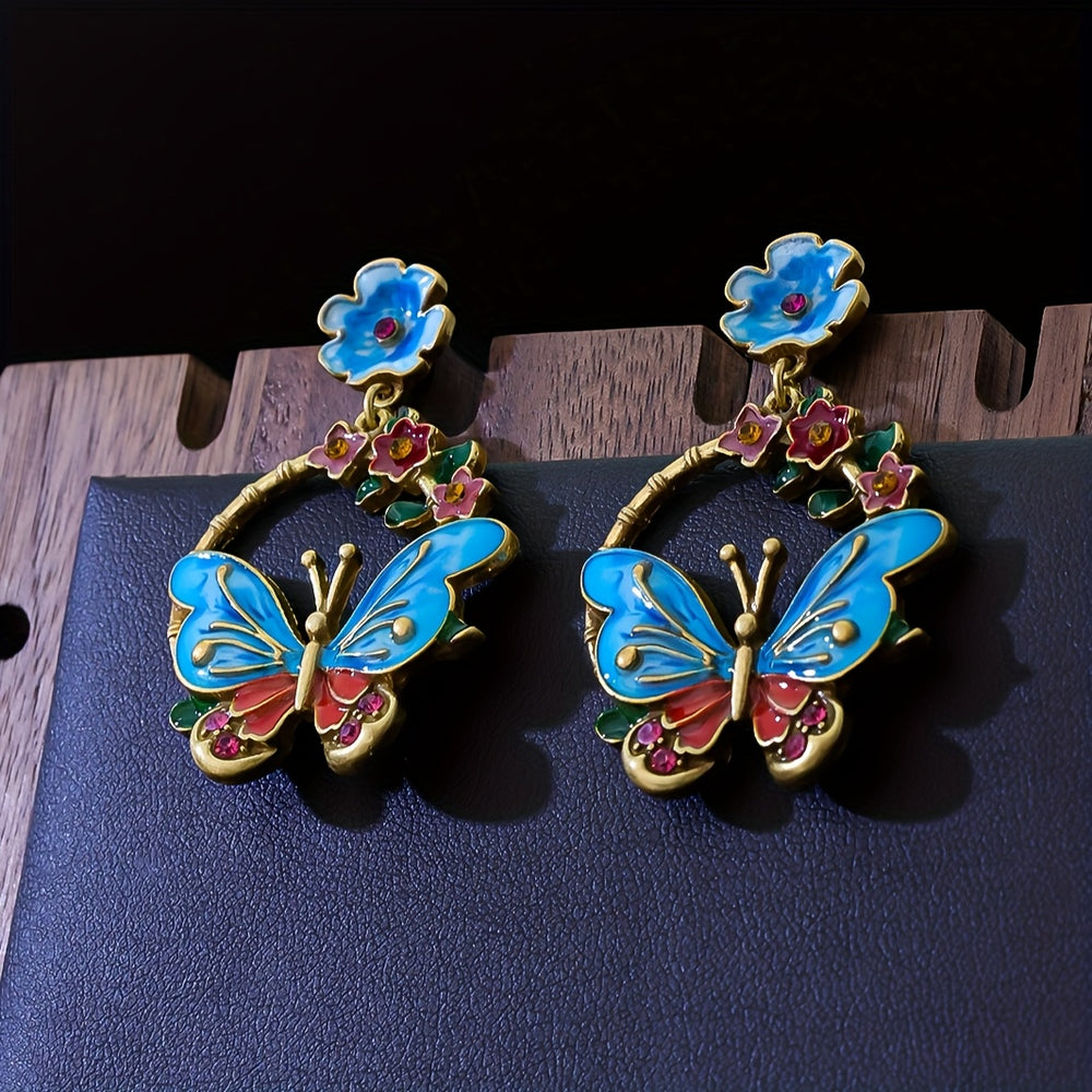 Classic Butterfly Enamel Earrings