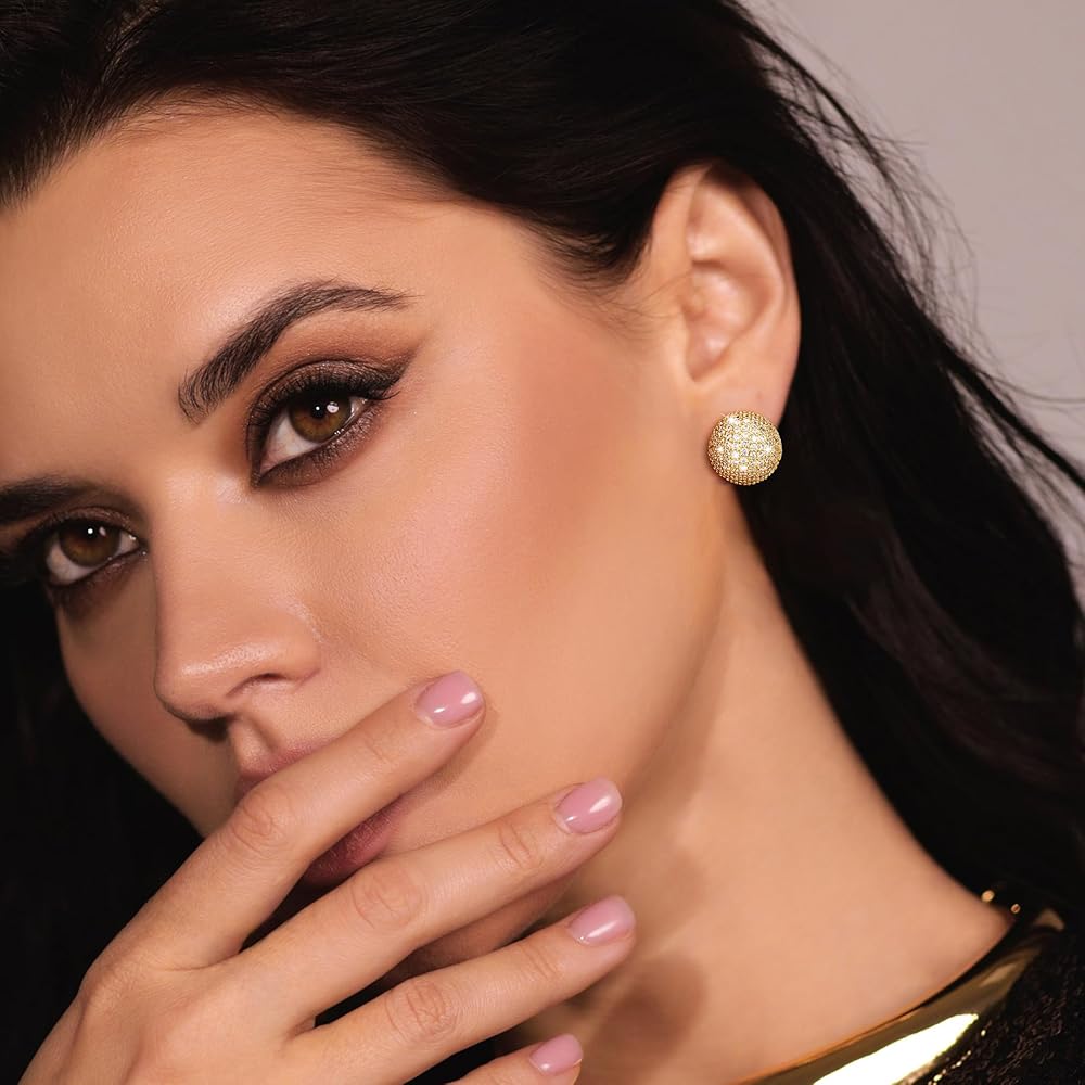 Exquisite Zirconia Spherical Stud Earrings
