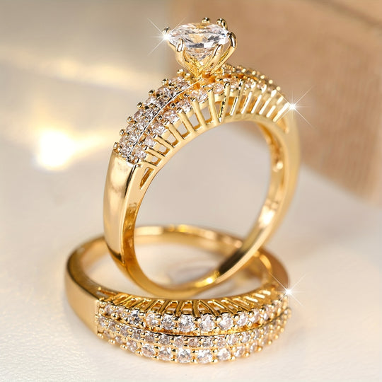 Minimalist White Zirconia Ring Set