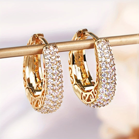 Sparkling Cubic Zirconia Hoop Earrings