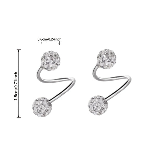 Sparkling Double Sphere Stud Earrings