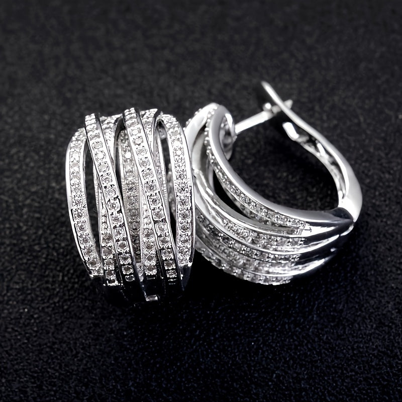 Women’s Hoop Earrings with Cross Design