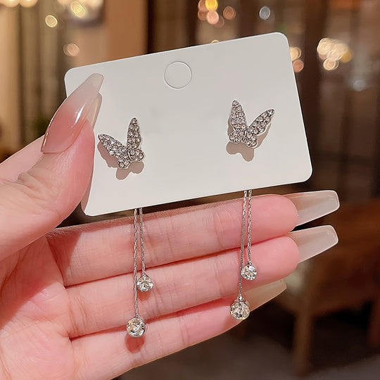 Long Tassel Butterfly Drop Earrings