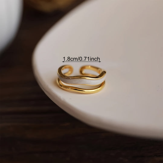 Adjustable Retro Double Layer Open Ring