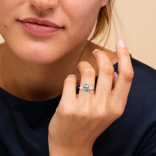 Elegant Moss Agate Ring