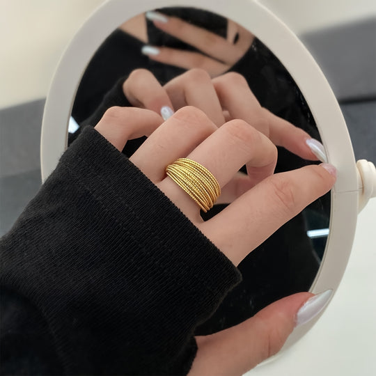 Chic Adjustable Multi-Band Open Ring