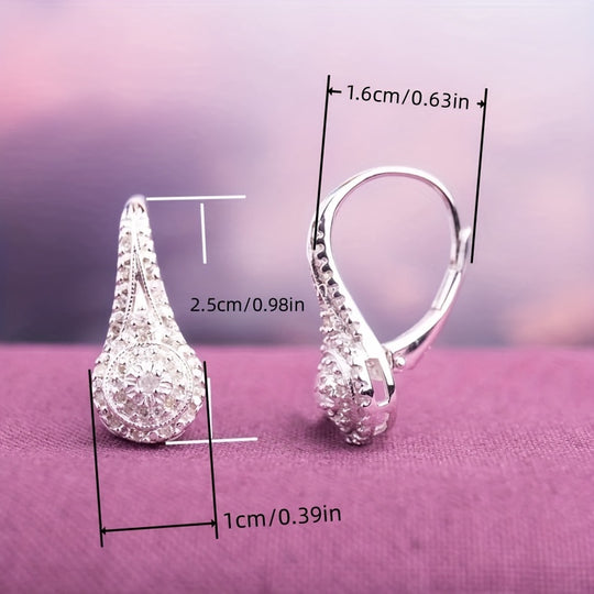Elegant Cubic Zirconia Drop Earrings